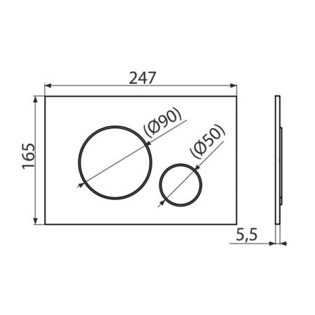 Кнопка управления для скрытых систем инсталляции AlcaPlast M671 xром-глянец