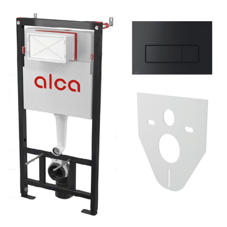 Комплект 4 в 1 инсталляции с черной матовой кнопкой AlcaPlast AM101/1120 RU - M578-0001