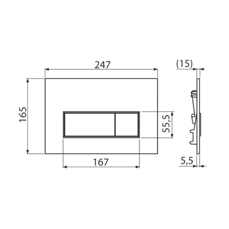 Кнопка управления к системе инсталляции AlcaPlast M570 белая